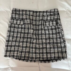 Forever 21 Black and White Tweed Mini Skirt